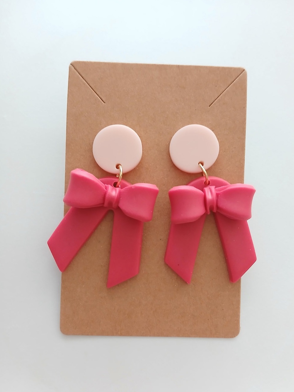 Fashion Jewelry Pink Bow Drop Earrings